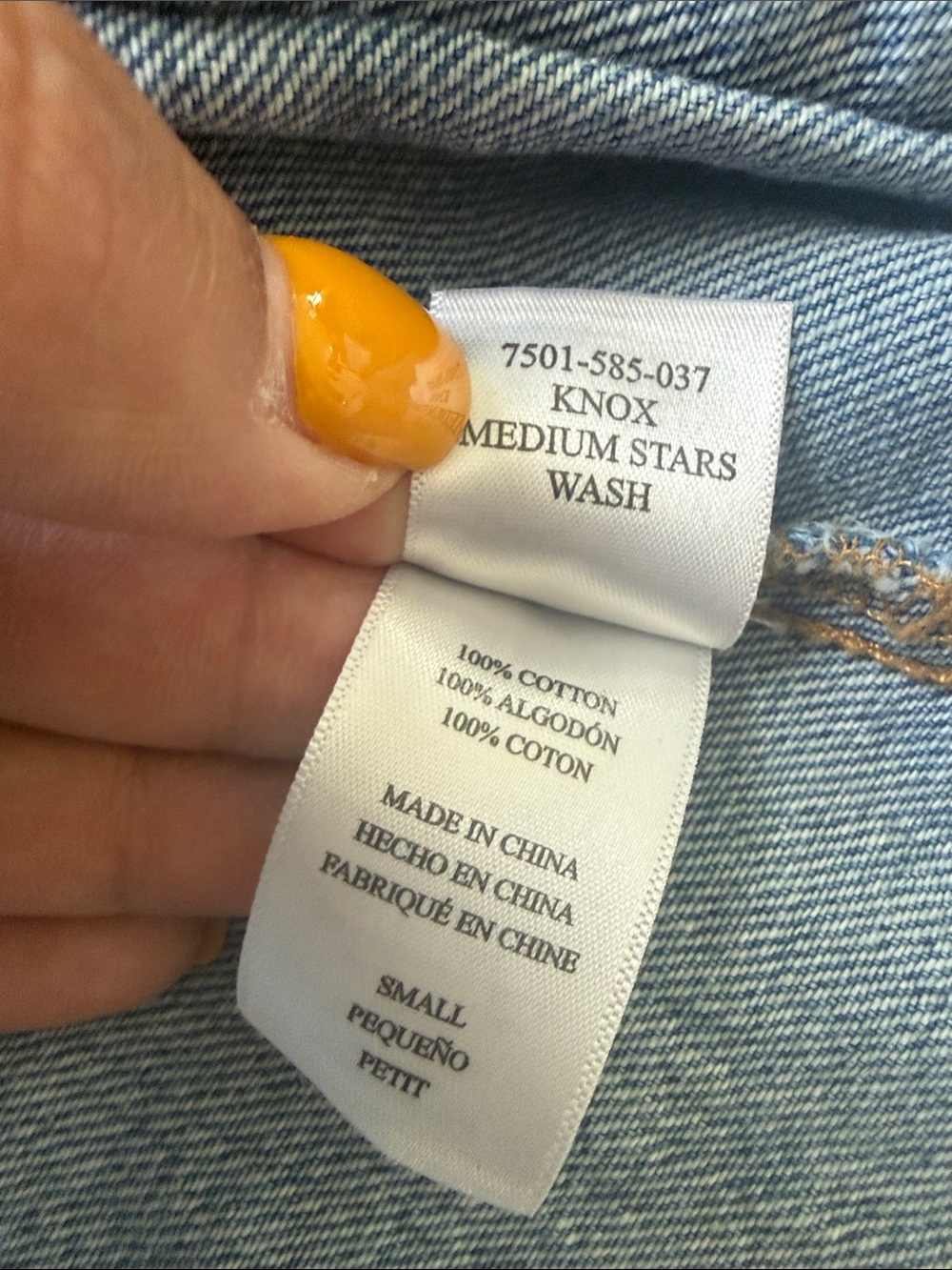 Rails Knox Stars Blue Jean Jacket Size S - Picture 8 of 11